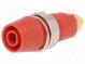 Zásuvka  banánik 4mm  32A  1kVDC  červený  pozlátený  izolované