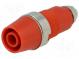 Zásuvka  banánik 4mm  32A  1kVDC  červený  poniklovaná  izolované