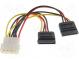 Prechod  adaptér  SATA vidlica x2,Molex vidlica  0,15m
