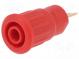 Zásuvka  banánik 4mm  24A  červený  pozlátený  na panel  izolované