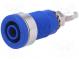 Zásuvka  banánik 4mm  32A  1kVDC  modrý  poniklovaná  na panel