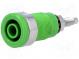 Zásuvka  banánik 4mm  32A  1kVDC  zelený  poniklovaná  na panel