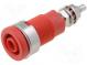 Zásuvka  banánik 4mm  32A  1kVDC  červený  poniklovaná  na panel