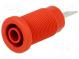 Zásuvka  banánik 4mm  32A  1kVDC  červený  poniklovaná  na panel