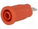 Zásuvka  banánik 4mm  24A  1,5kVDC  červený  poniklovaná  na panel