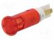 Kontrolka  LED  plochá  24÷28VAC  Otv  Ø10,2mm  Teleso  červená