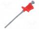 Merací hrot s háčikom  kliešťový  6A  červený  Izolácia  polyamid