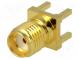 Zásuvka  SMA  zásuvka  priamy  50Ω  THT  na PCB  teflón  pozlátený