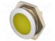 Kontrolka  LED  plochá  24÷28VDC  Otv  Ø22mm  IP67  kov  ØLED  20mm