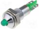 Kontrolka  LED  vypuklá  12÷14VDC  Otv  Ø6,2mm  IP40  kov  ØLED  3mm