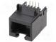 Zásuvka  RJ45  PIN  8  Kat  6  Usporiad.kol  8p8c  THT  na PCB  úhlový