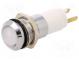 Kontrolka  LED  vydutá  12÷14VDC  12÷14VAC  Otv  Ø14,2mm  IP67  kov