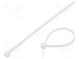 Cable tie  L  100mm  W  2.5mm  polyamide  80N  white  Ømax  20mm