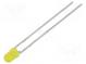 LED  3mm  žltá  0,63÷1,2mcd  50°  Čelo  konvexné  Raster  2,54mm