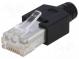 Zástrčka  RJ45  PIN  8  Kat  3  tienené,s krytom,s vedením vodičov