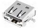 Zásuvka  USB A  na PCB  SMT  PIN  4  vodorovné  V  USB 2.0  pozlátený
