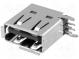 Zásuvka  USB A  na PCB  THT  PIN  4  bočné,uhlové, 90°  V  USB 2.0
