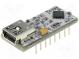 Modul  USB  I2C  DIP16,USB B mini  3,4Mbps  Počet pinov CBUS  6