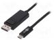 Adaptér  High Speed  DisplayPort vidlica, USB C vidlica  1,8m
