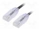 Patch cord  TX6-28™,U/UTP  6  lanko  Cu  LSZH  čierna  Dĺž  0,5m