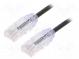 Patch cord  TX6-28™,U/UTP  6  lanko  Cu  LSZH  čierna  Dĺž  3m  28AWG