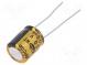 Kondenzátor  elektrolytický  THT  100uF  50VDC  Ø10x12,5mm  ±20%