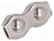Dvojitá lanová svorka  kyselinovzdorná oceľ A4  pre lano