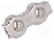 Dvojitá lanová svorka  kyselinovzdorná oceľ A4  pre lano